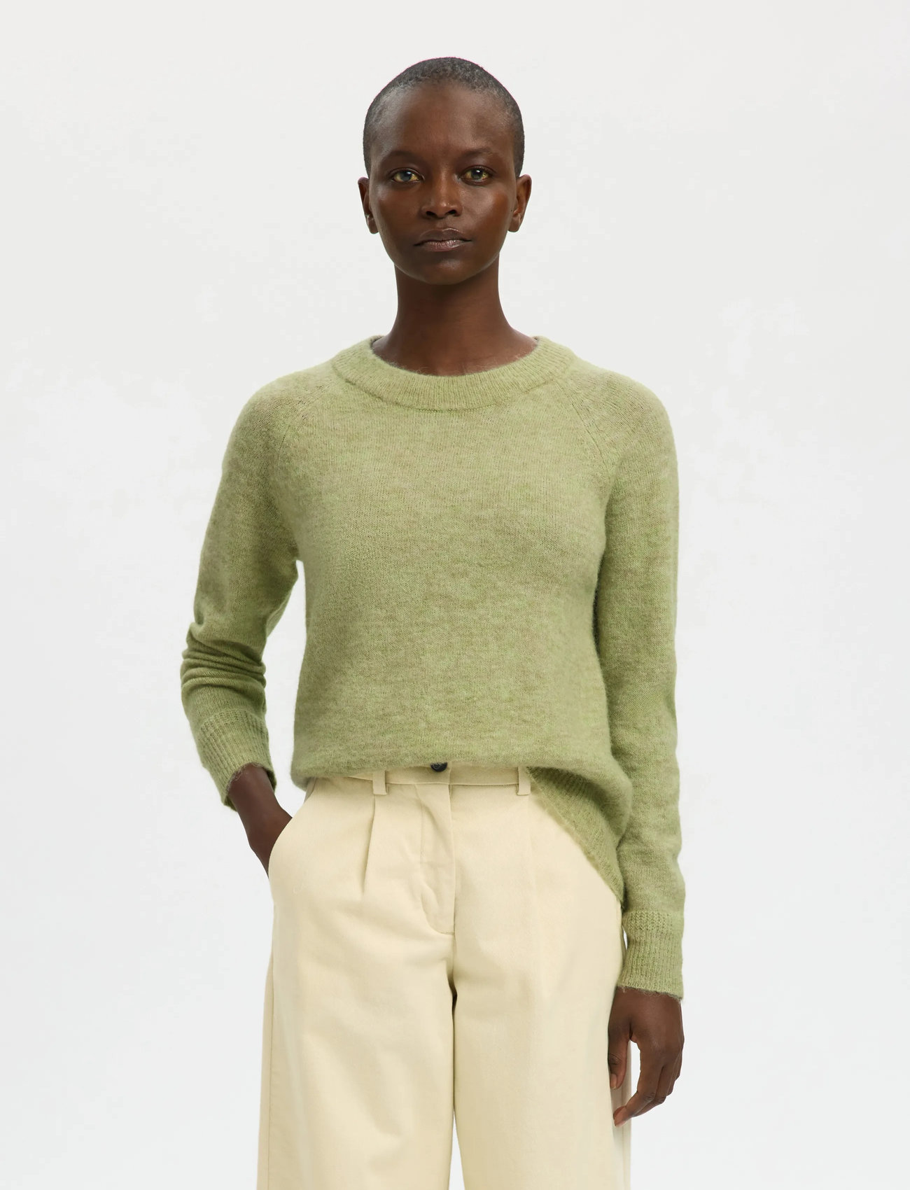 Selected Slflulu Ls Knit O-Neck B Noos - - XS 1