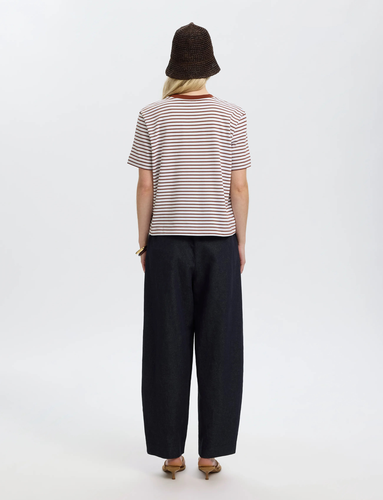 SELECTED Slfessentail Striped Boxy Tee t-shirts dam – bild 5