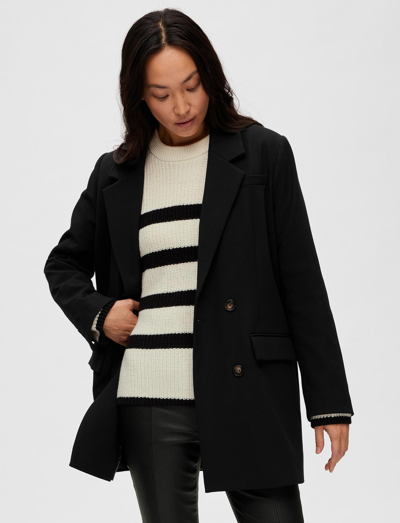 SELECTED Bloomie LS Knit O-Neck stickade tröjor dam – bild 9