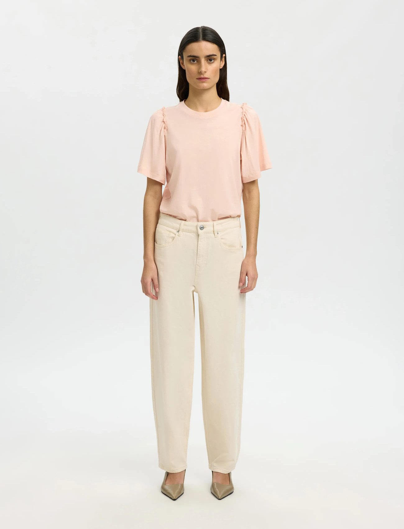 SELECTED Slfpenelope 2/4 RUFFLE TEE NOOS t-shirts dam – bild 8
