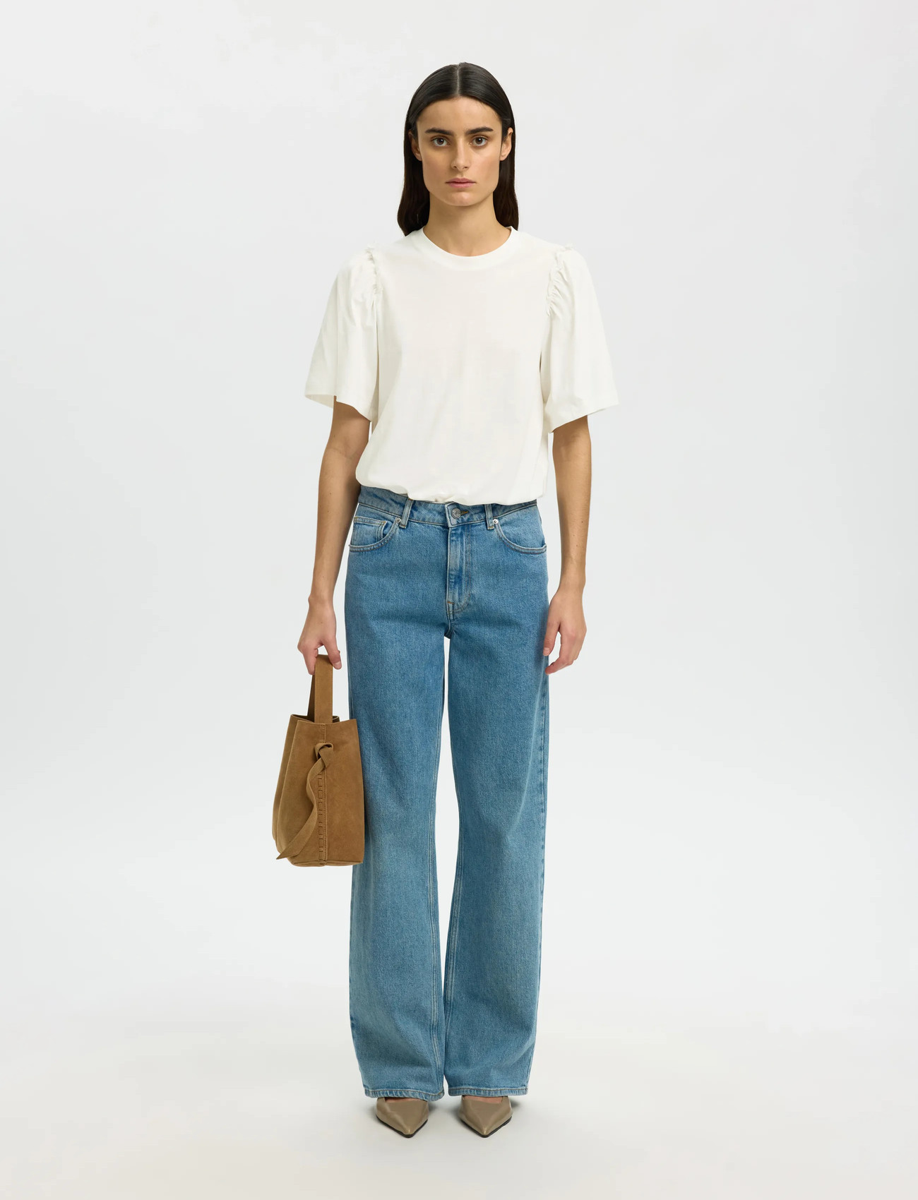 SELECTED Slfpenelope 2/4 RUFFLE TEE NOOS t-shirts dam – bild 8