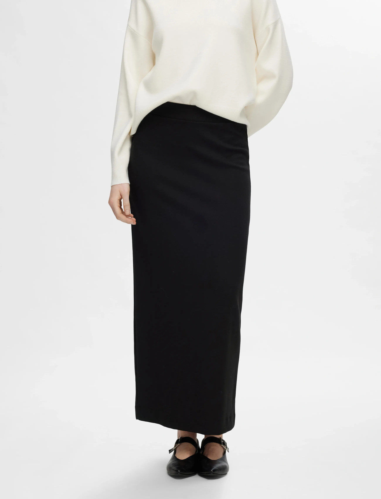 Selected Slfshelly Mw Ankle Skirt Noos - Black - XS