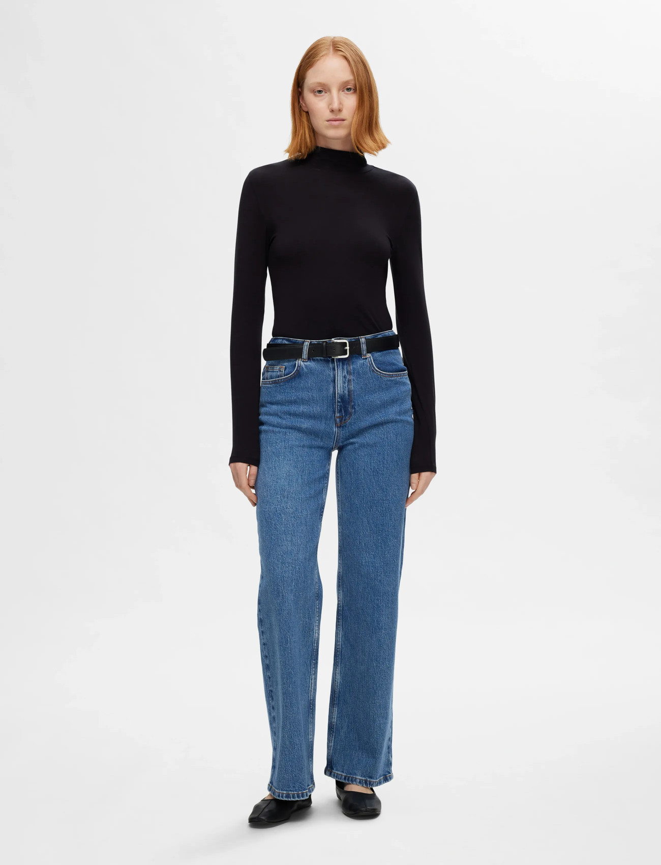SELECTED Slfalice Hw Wide Long Wing Blu Jean jeans dam – bild 7