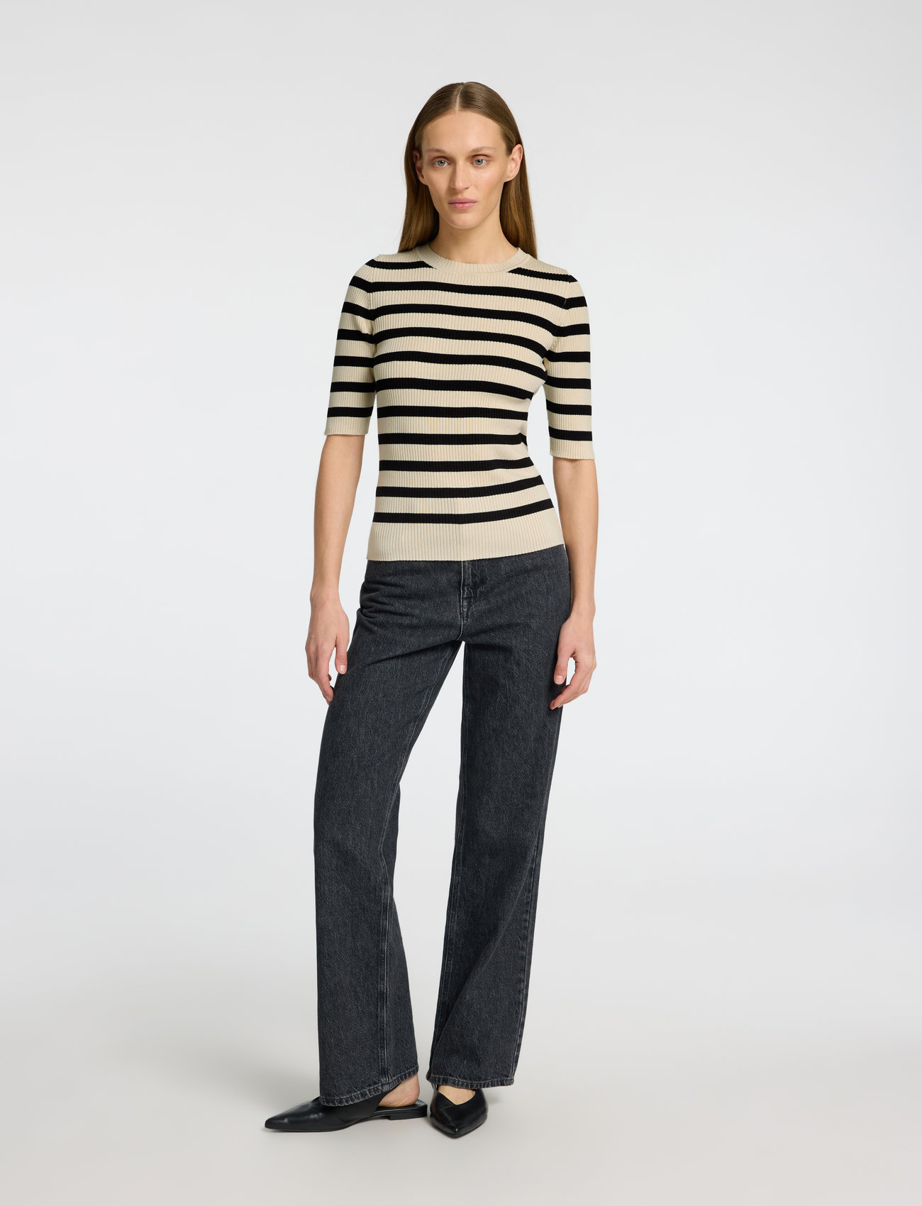 Selected Slfmali 2/4 Knit O-Neck - - XS 1