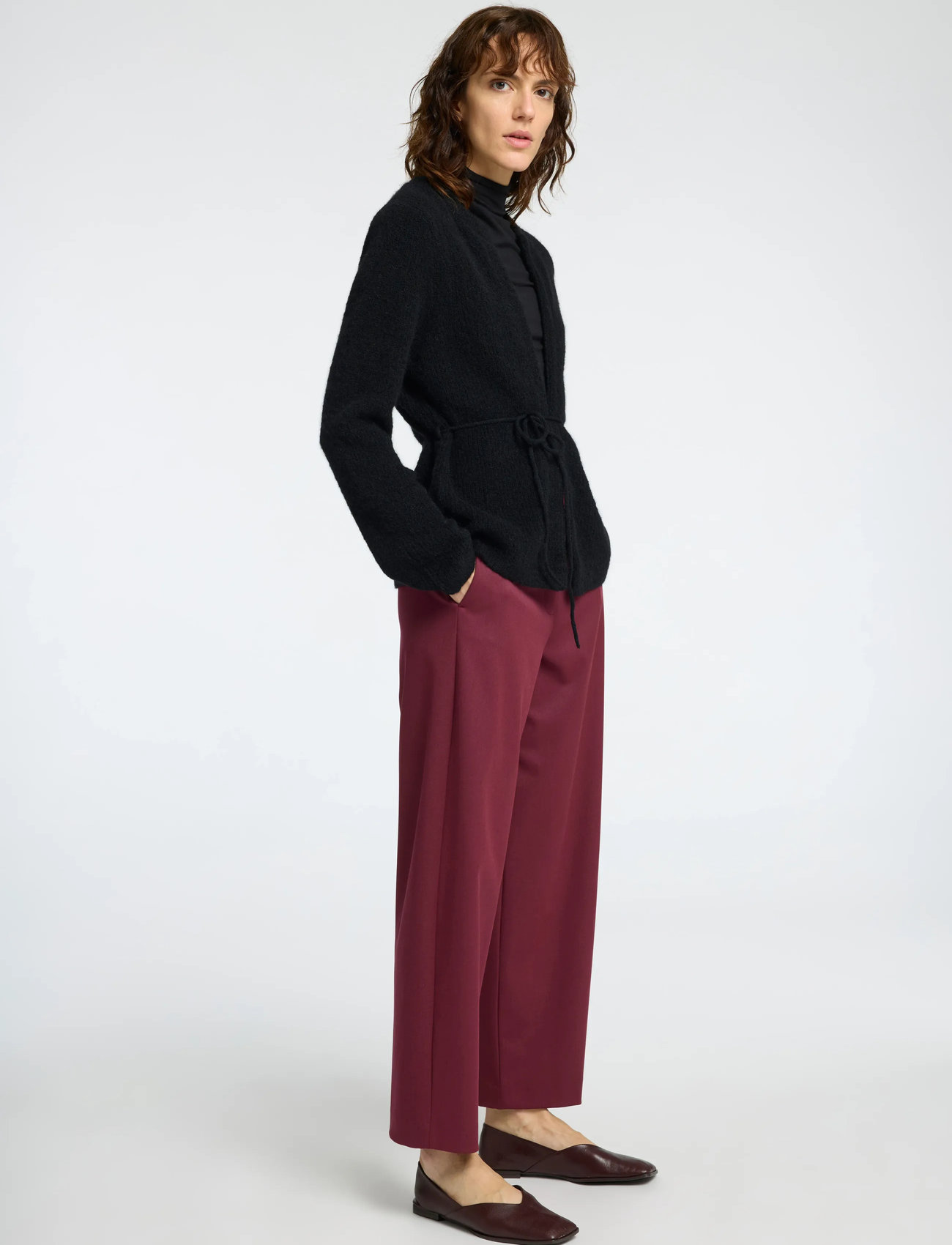 Slfsia Ras Ls Knit Belt Cardig 9