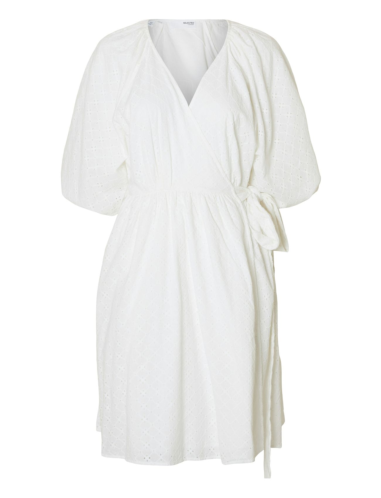 SELECTED Slfhannah 2/4 Short Wrap Broderi Dress omlottklänningar dam – bild 6