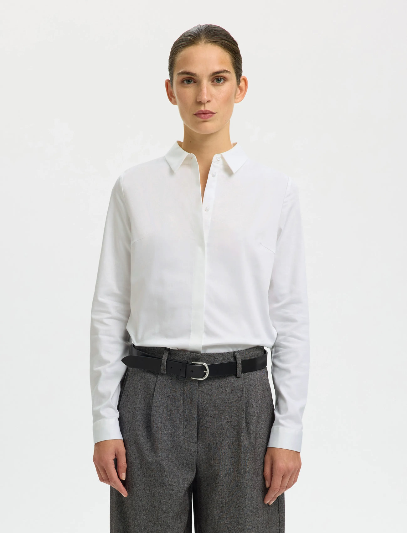 Selected Slwromie Ls Fitted Shirt Noos - - 36 1