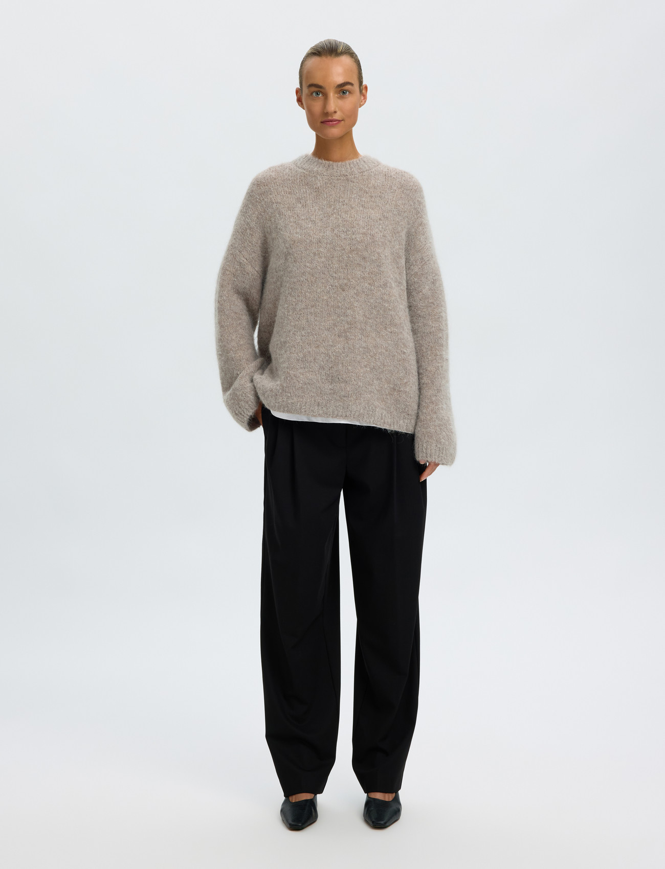 SELECTED Slfgabriella Ls Knit New O-nec stickade tröjor dam – bild 8