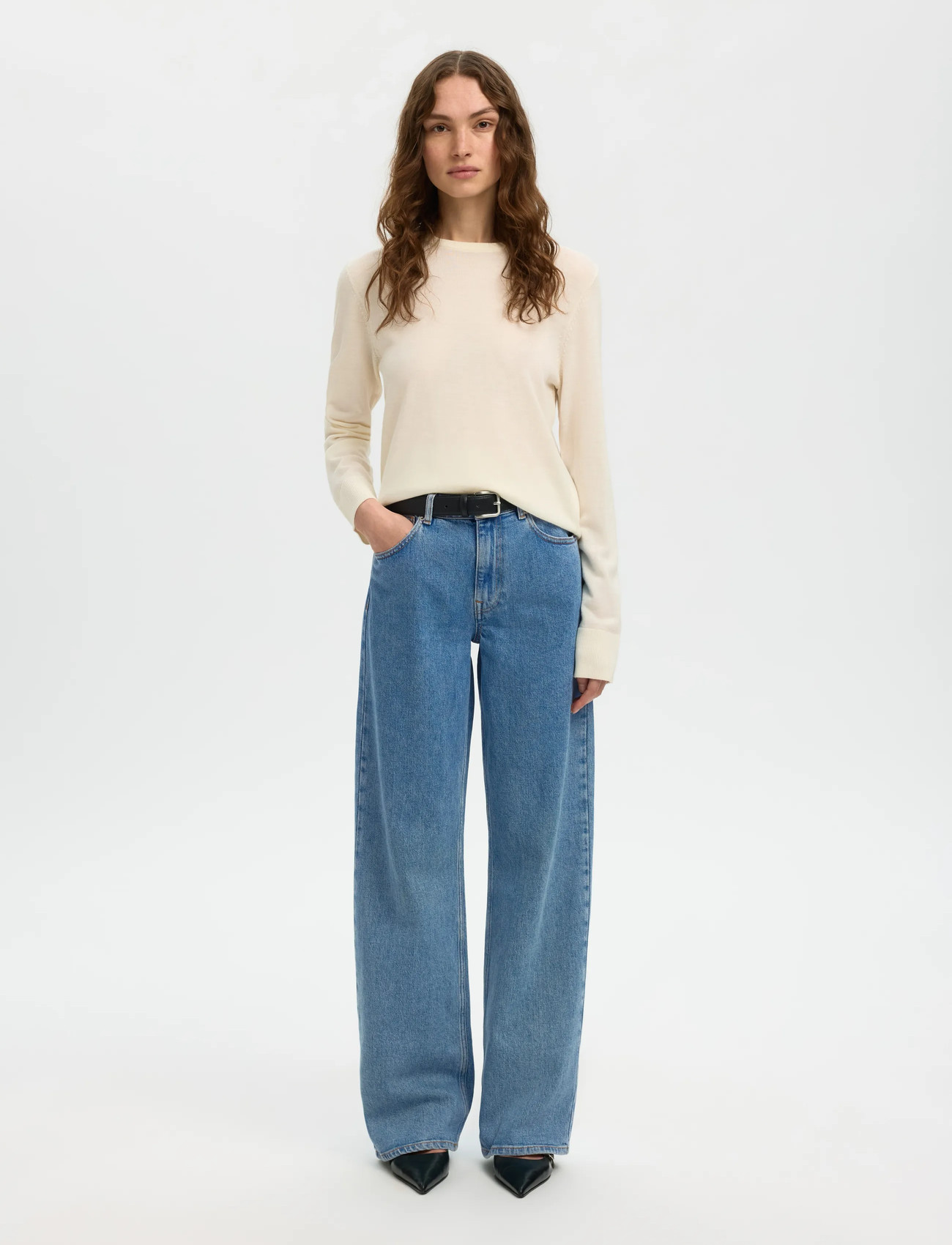 SELECTED Slfwide Bea-kori Light Bl Hw J vida jeans dam – bild 10