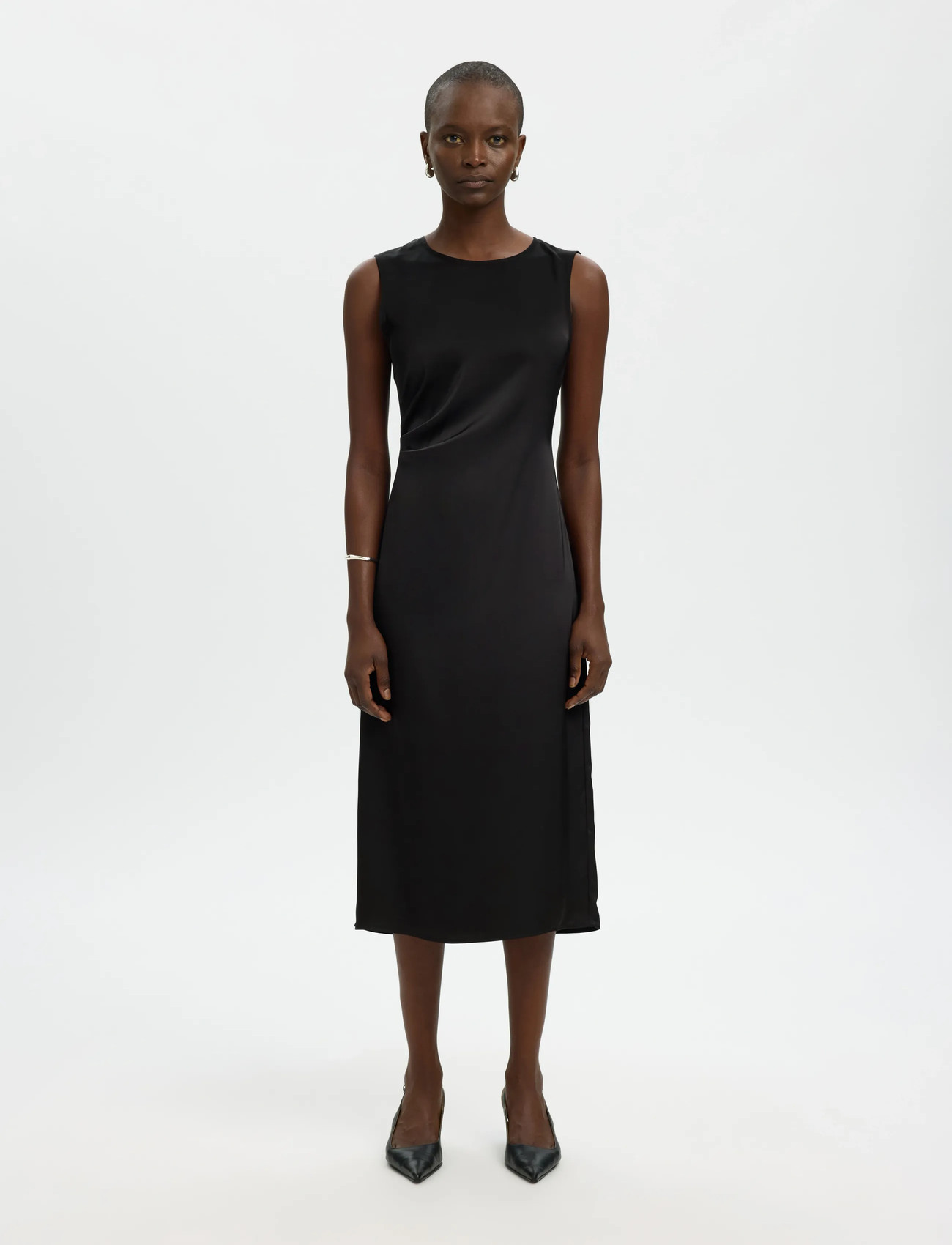 Selected Slfchloe Slim Sl O-Neck Midi Dress Noos - - 34 1
