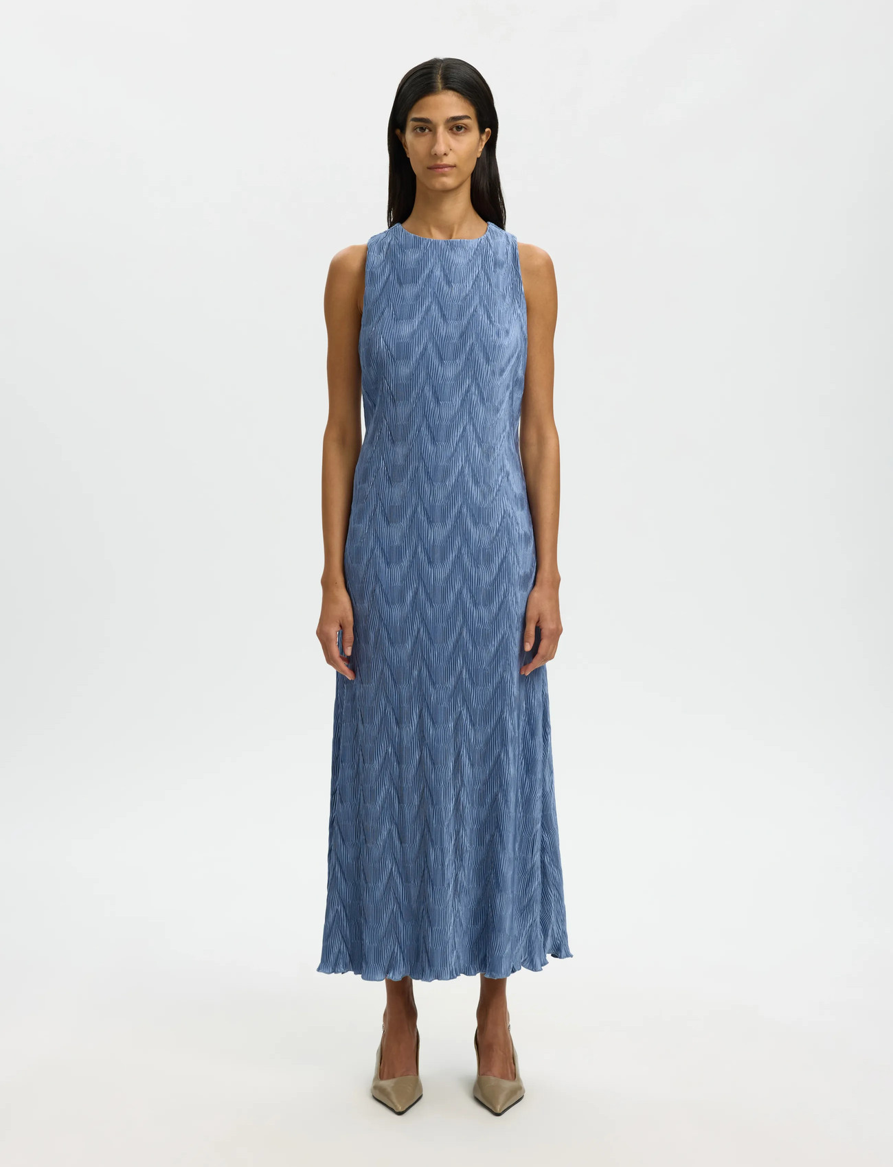 SELECTED Slfanya Sl Regular Ankle Plissé Dress maxiklänningar dam – bild 6
