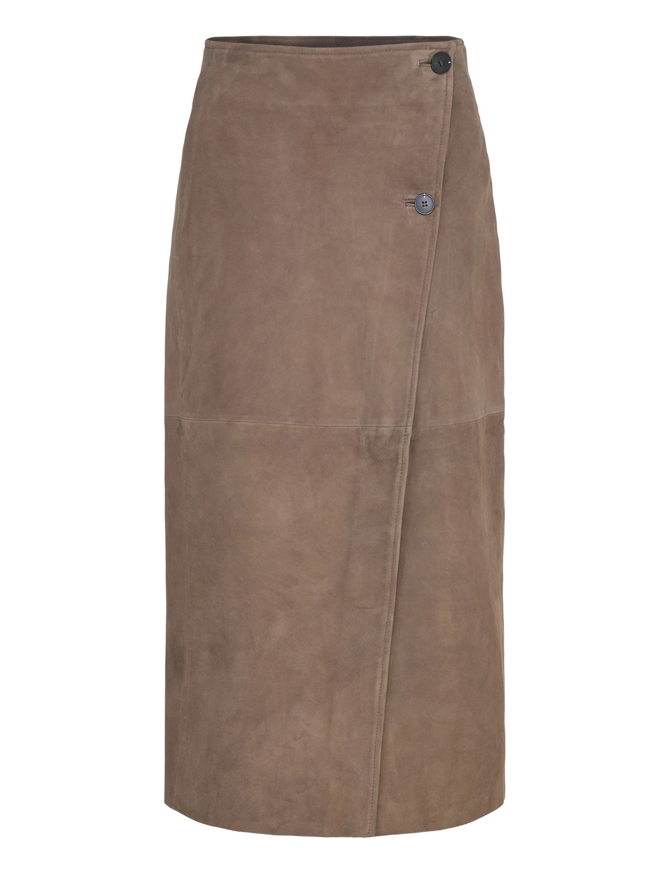 Selected Slfjackie Hw Long Wrap Suede Skirt - Brown - 34