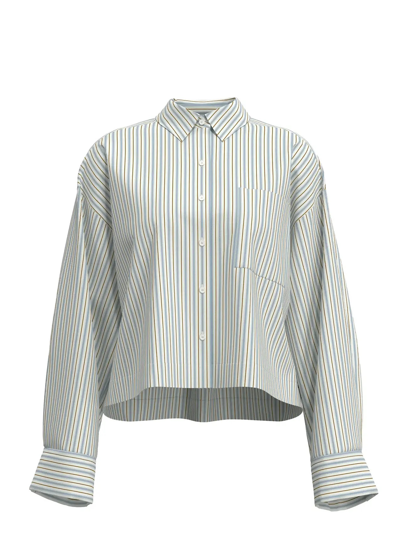 Selected Slfdan-Astha Ls Cropped Shirt Ex - White - 34