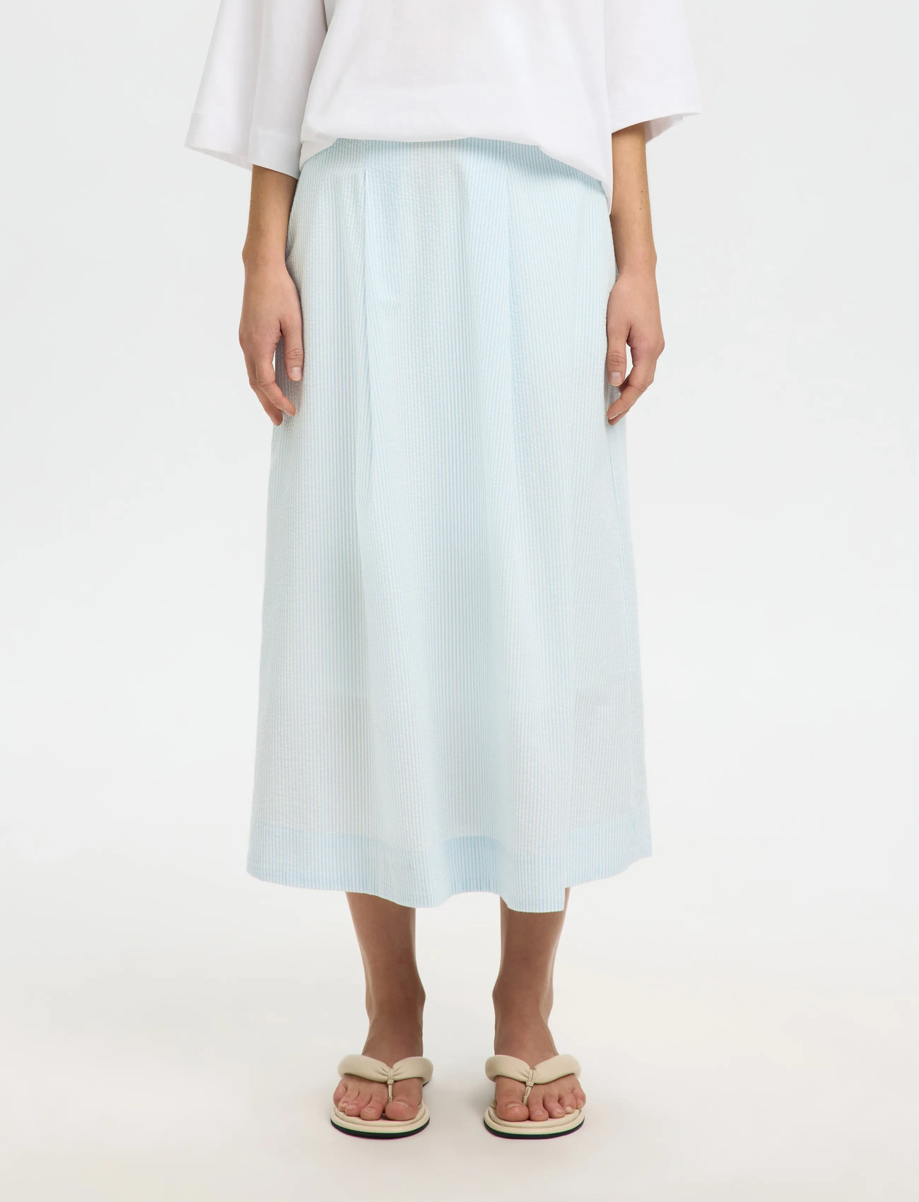 Selected Slfhannah Hw Midi Skirt B - Blue - 34