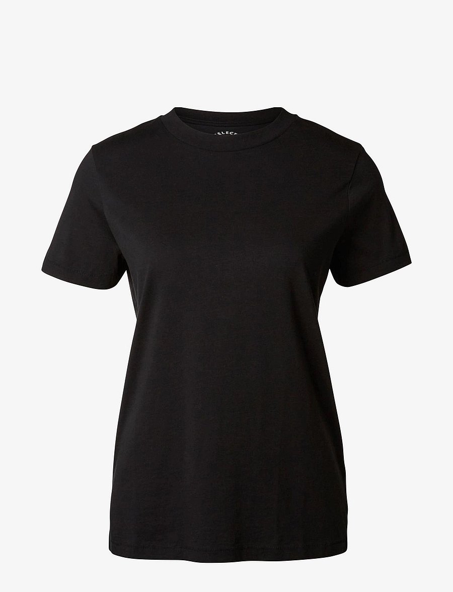 Selected - SLFMY PERFECT SS TEE BOX CUT B NOOS - t-shirts - black - 0
