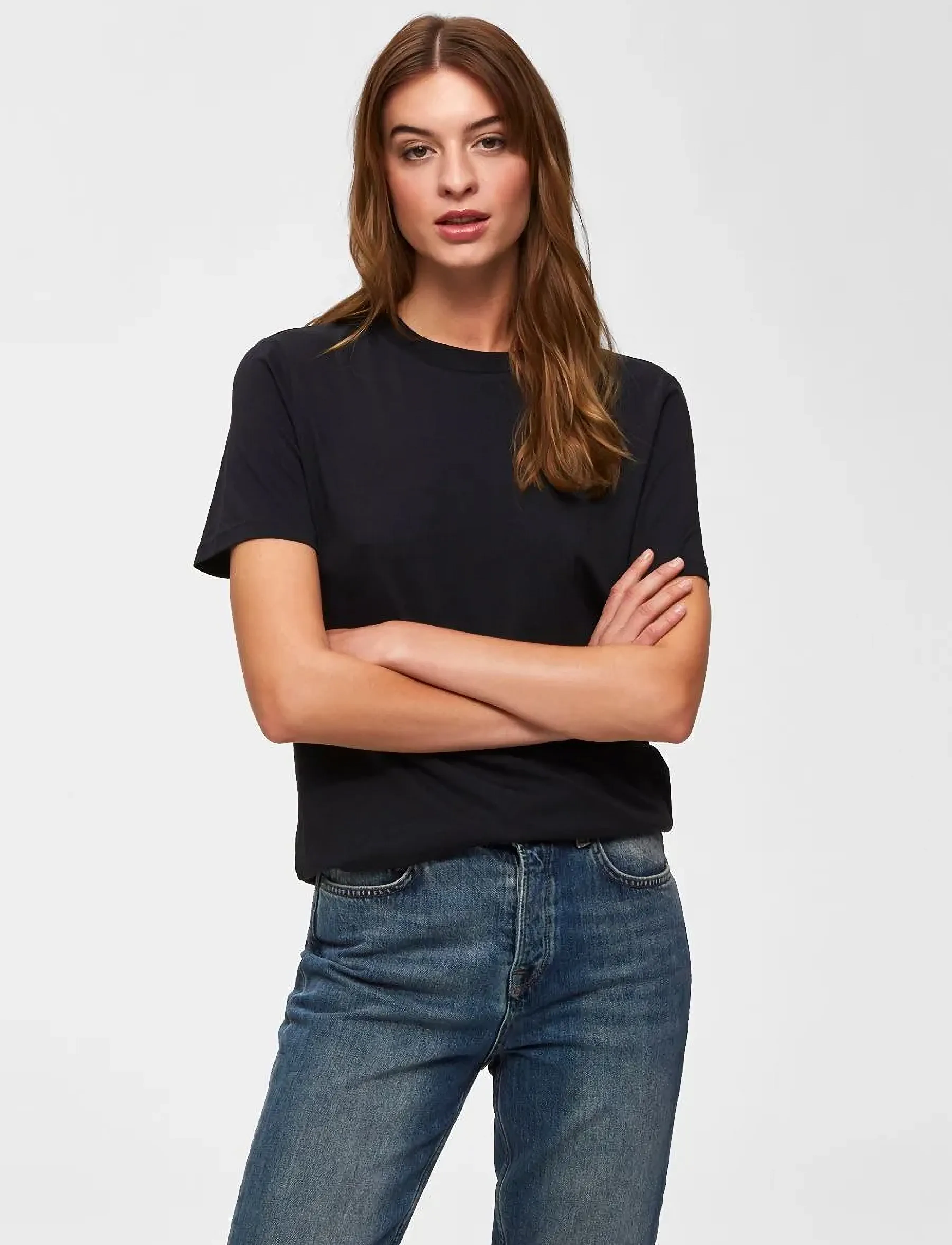 Selected - SLFMY PERFECT SS TEE BOX CUT B NOOS - t-shirts - black - 4