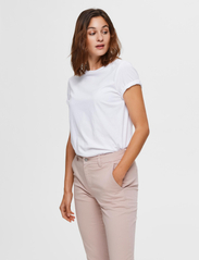 Selected Femme - SLFMY PERFECTS TEEOX CUT - marškinėliai - bright white - 2