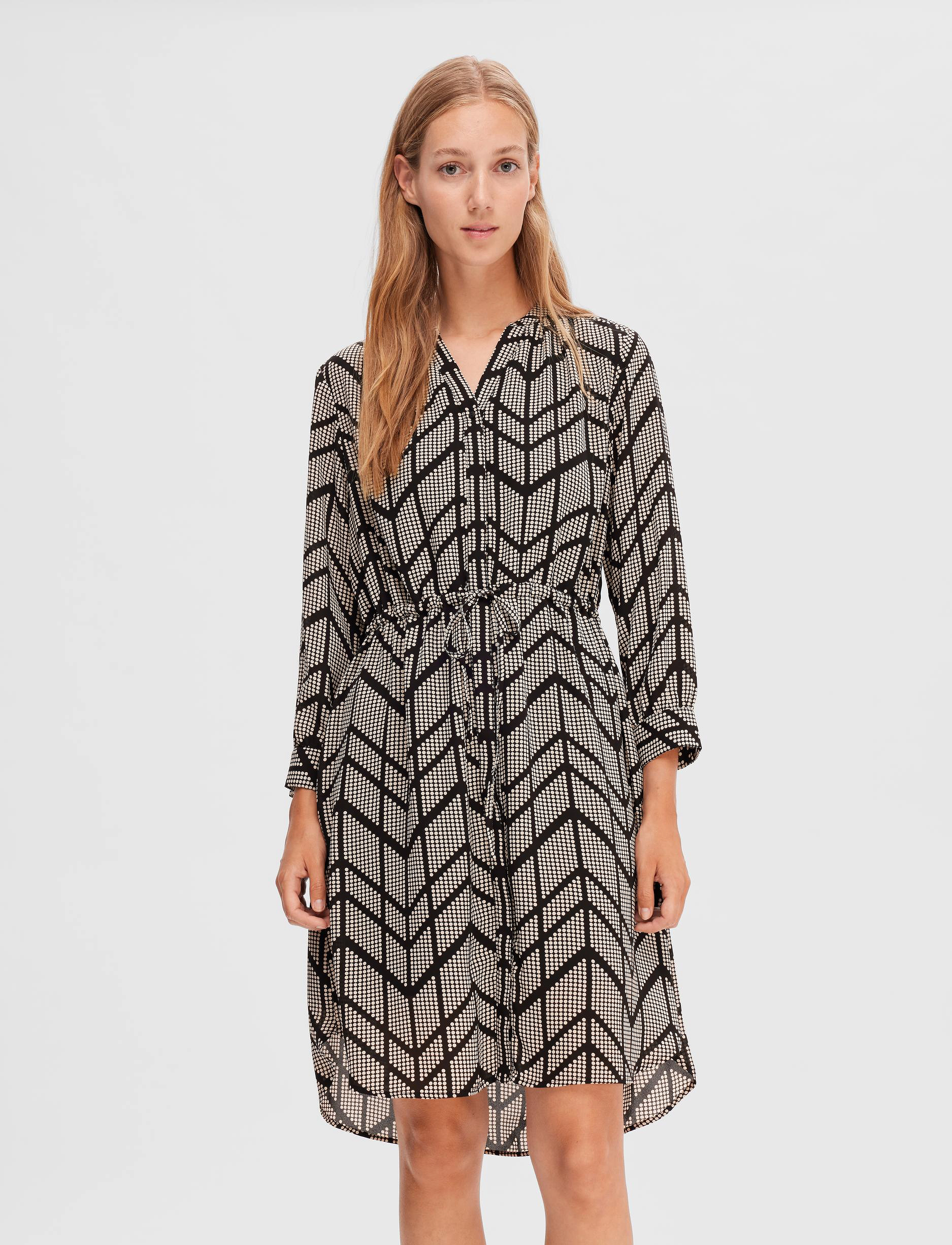 Selected SLFDAMINA 7/8 AOP DRESS B NOOS - Kleidid - BLACK / black