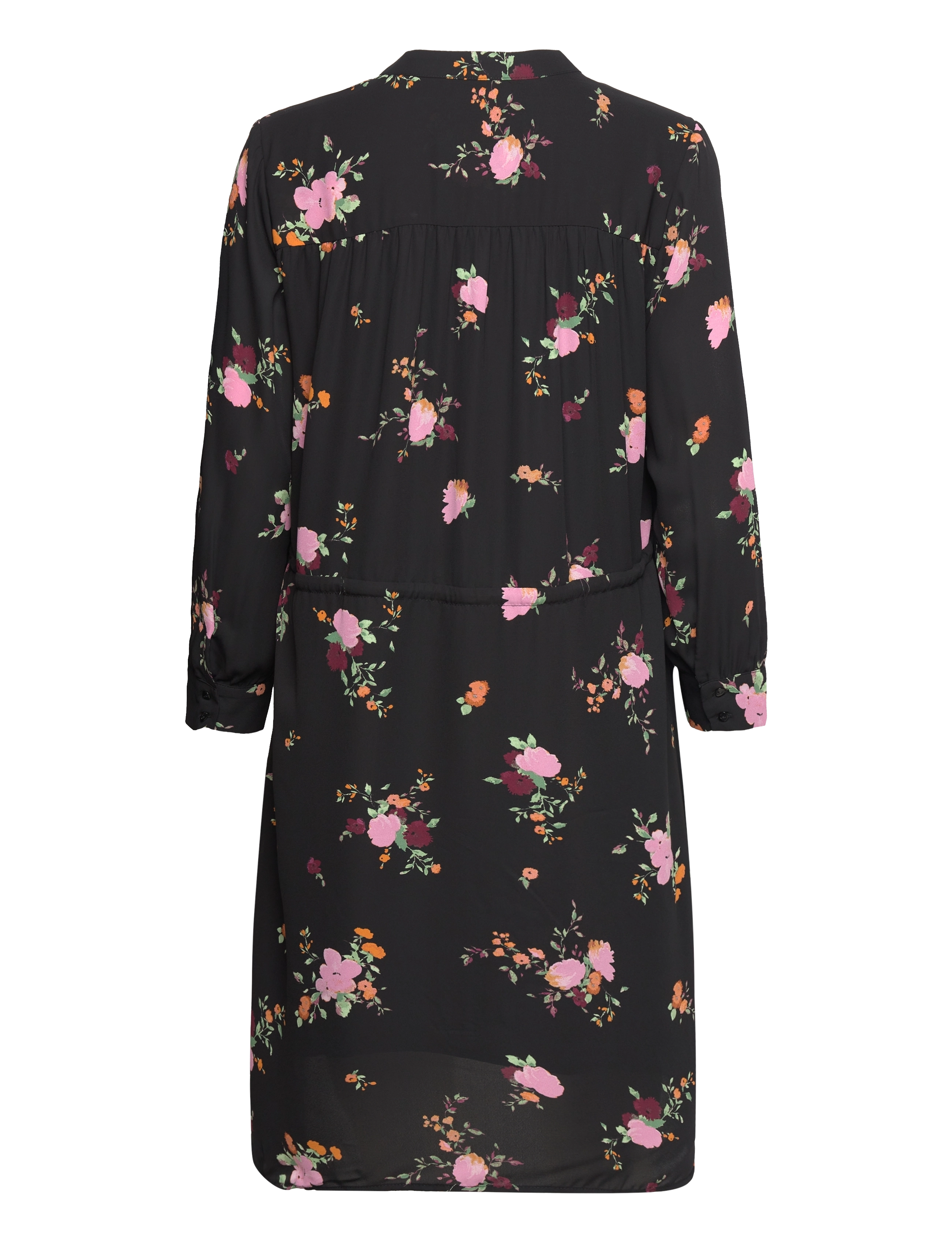 Selected - SLFDAMINA 7/8 AOP DRESS - hemdkleider - black - 2