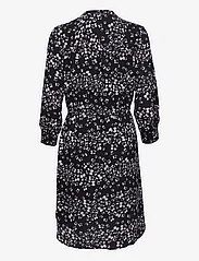 Selected Femme - SLFDAMINA 7/8 AOP DRESS B NOOS - krótkie sukienki - black - 1