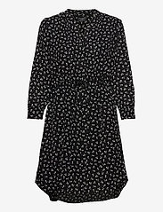 Selected Femme - SLFDAMINA 7/8 AOP DRESS B NOOS - skjortklänningar - black - 0