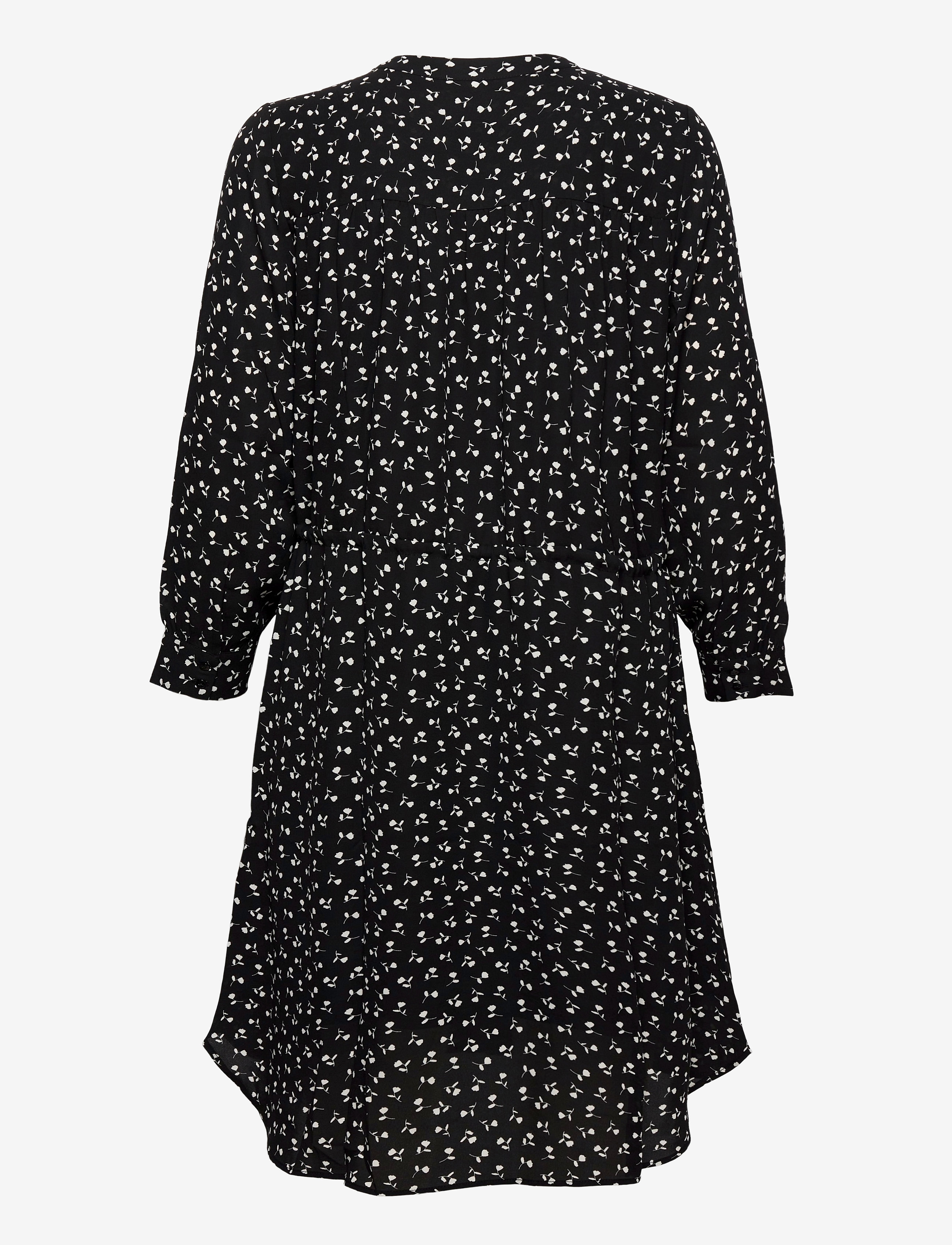Selected - SLFDAMINA 7/8 AOP DRESS - skjortekjoler - black - 2