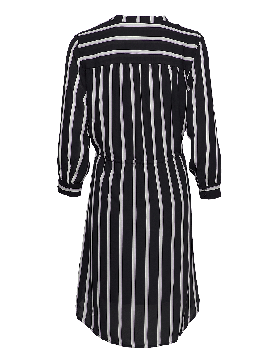 Selected - SLFDAMINA 7/8 AOP DRESS - robes chemises - black - 2