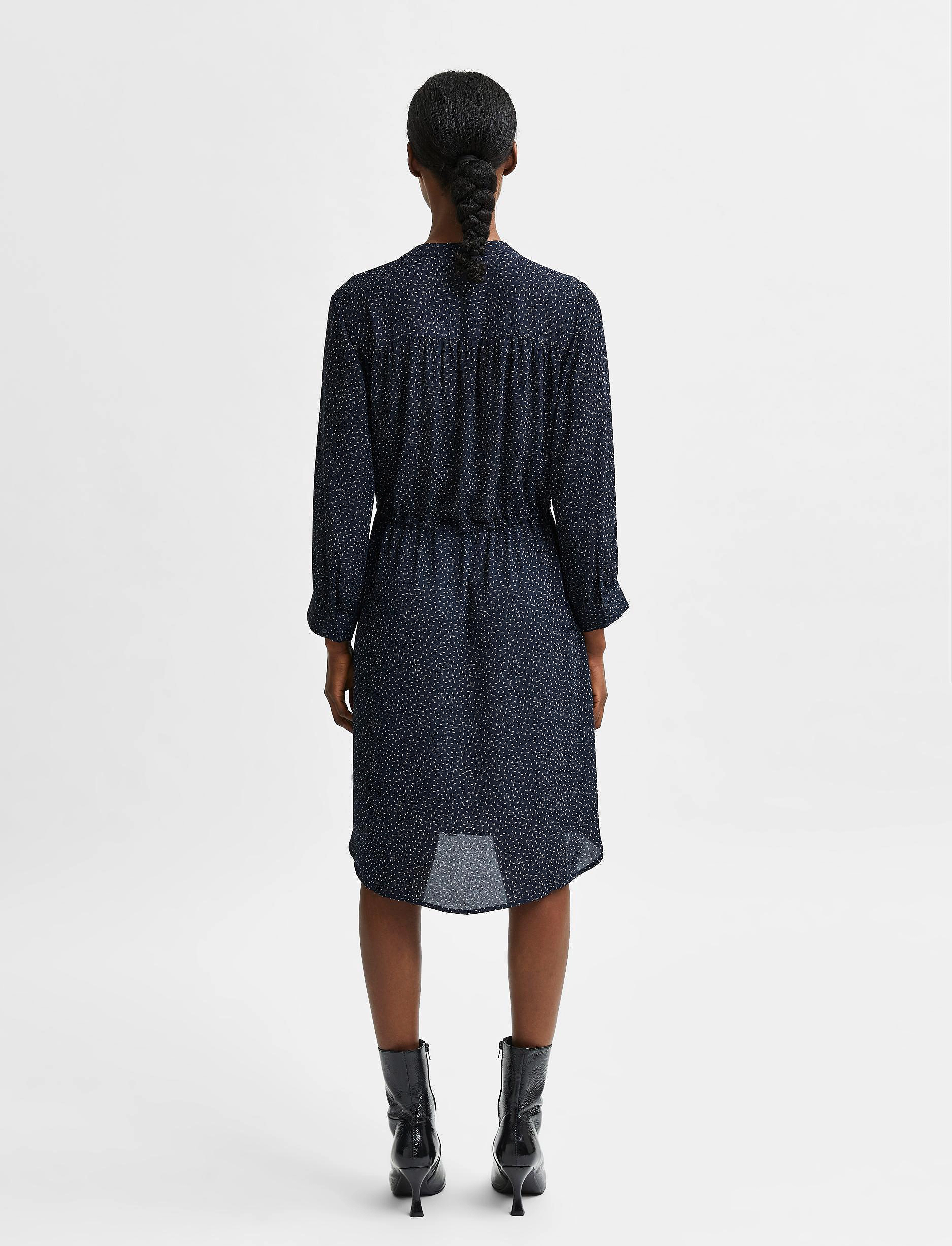 Selected - SLFDAMINA 7/8 AOP DRESS - lägsta priserna - dark sapphire - 3