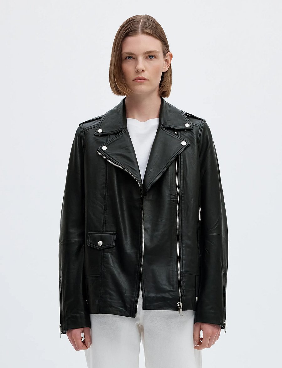 Selected - SLWMADISON LEATHER JACKET B NOOS - leren jassen - black - 0