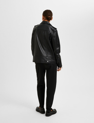 Selected Femme - SLFMADISON LEATHER JACKET B NOOS - spring jackets - black - 2