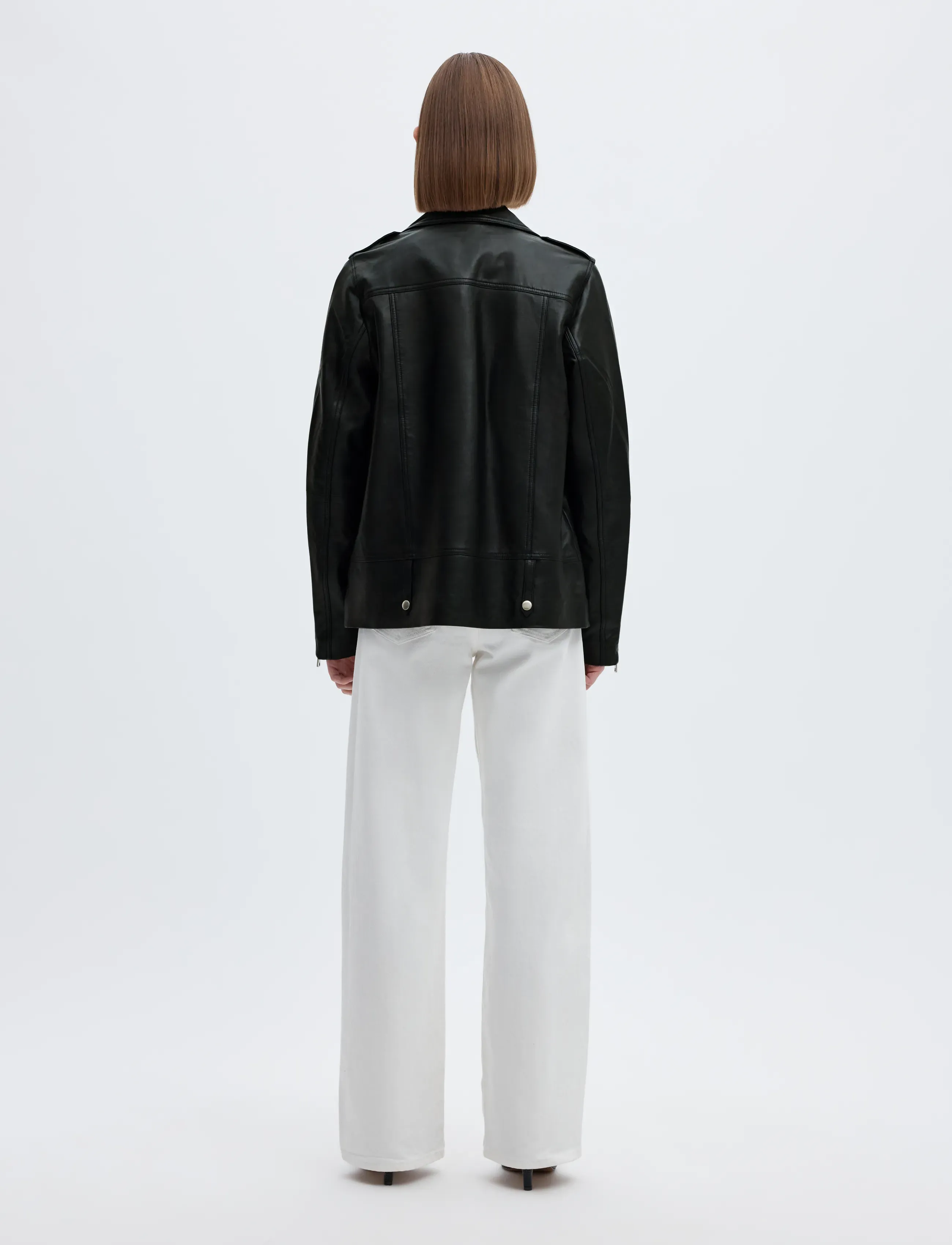 Selected - SLWMADISON LEATHER JACKET B NOOS - leather jackets - black - 2