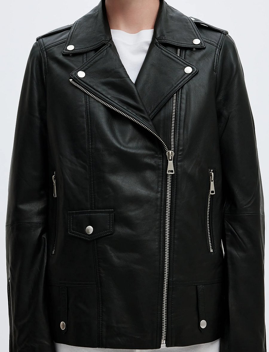 Selected - SLWMADISON LEATHER JACKET B NOOS - leren jassen - black - 4