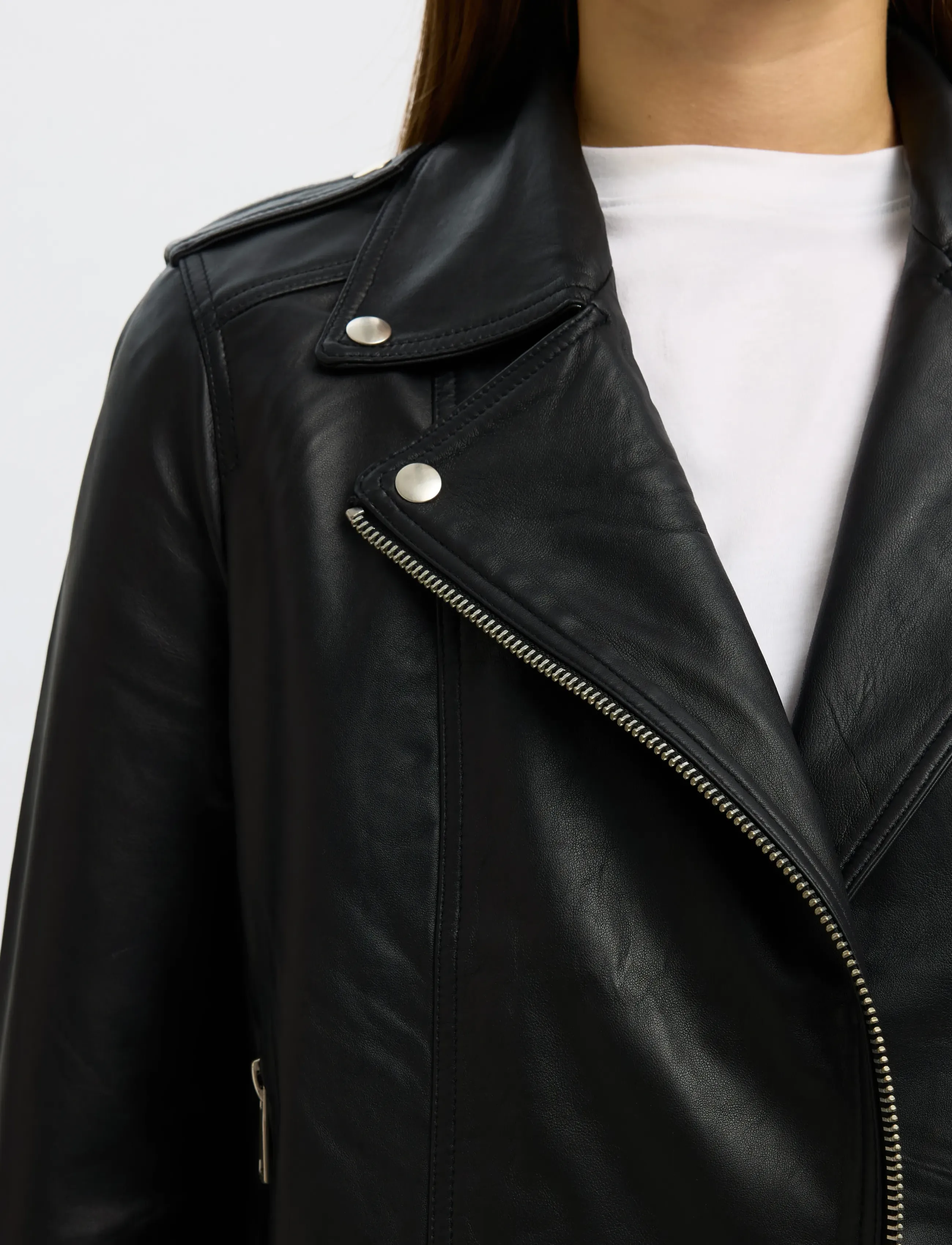 Selected - SLWMADISON LEATHER JACKET B NOOS - kevadjoped - black - 4