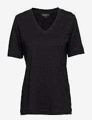 Selected Femme - SLFSTANDARDS V-NECK TEE - t-shirts - black - 0