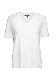 Selected Femme - SLFSTANDARDS V-NECK TEE - lowest prices - bright white - 0