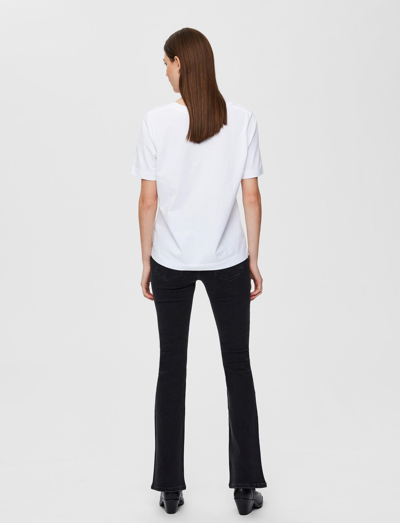 Selected Femme - SLFSTANDARDS V-NECK TEE - t-shirty - bright white - 3