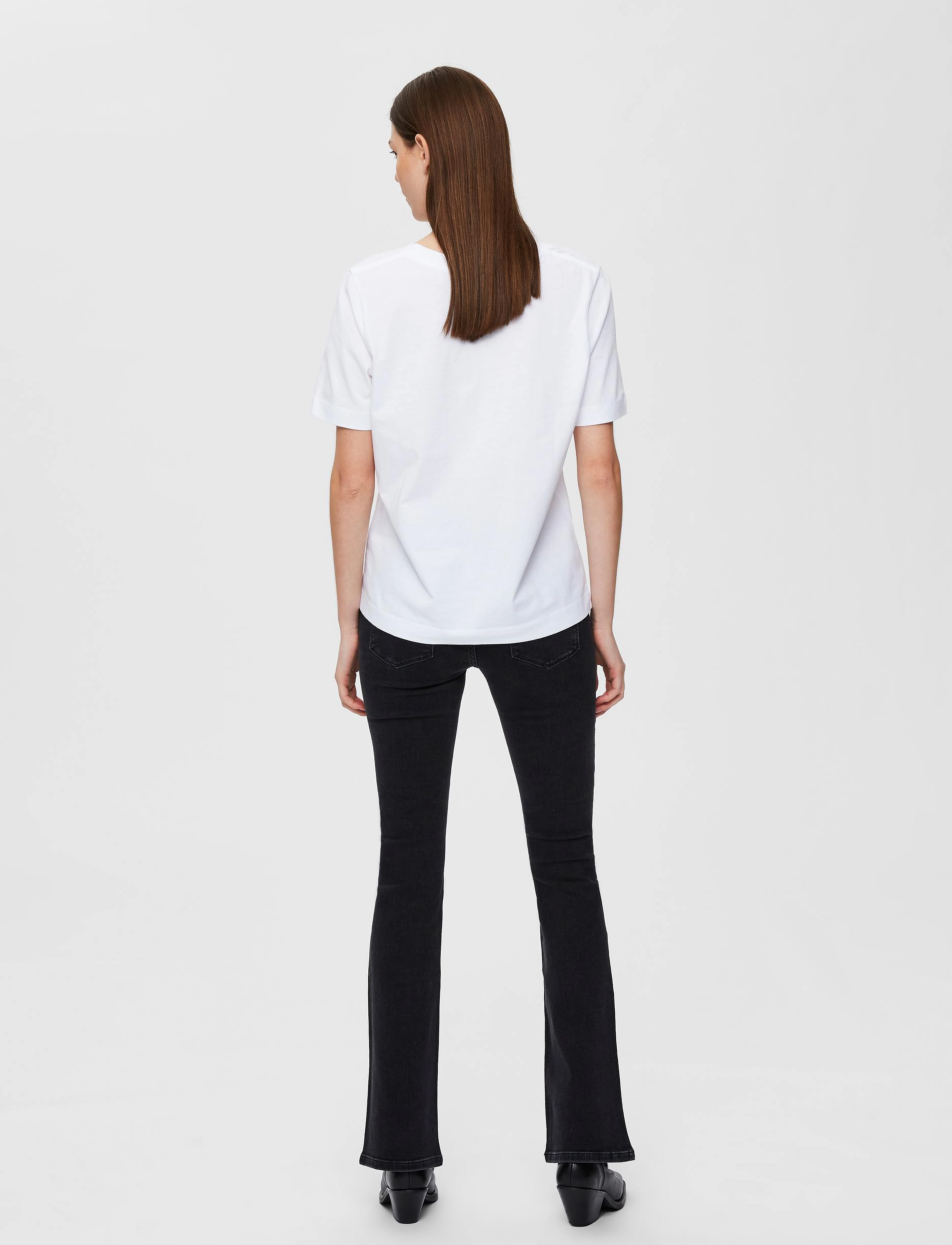 Selected - SLFSTANDARDS V-NECK TEE - bright white - 3