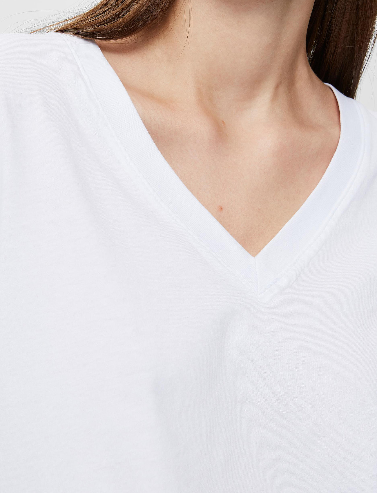 Selected Femme - SLFSTANDARDS V-NECK TEE - t-shirty - bright white - 6