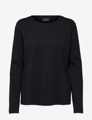 Selected Femme - SLFSTANDARD LS TEE NOOS - t-shirt & tops - black - 0