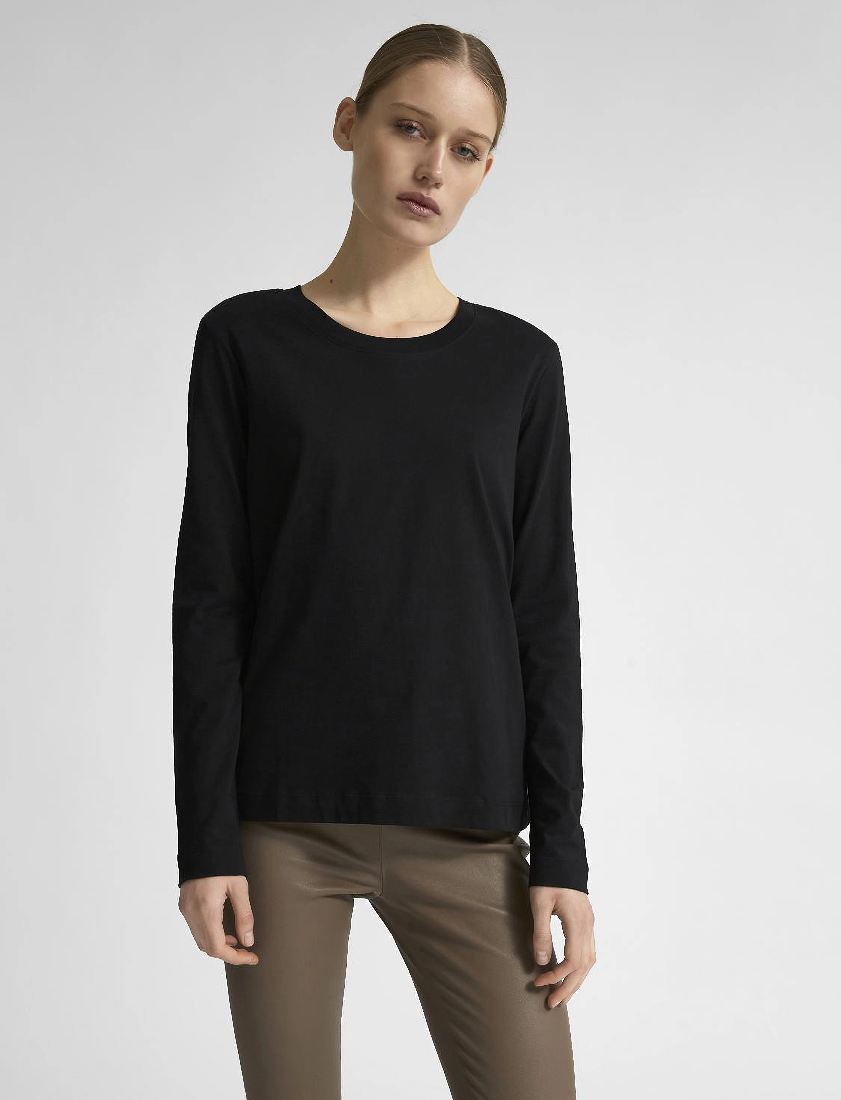 Selected Slfstandard Ls Tee Noos, Kvinder, Langærmet T-Shirt, Sort, Str: S