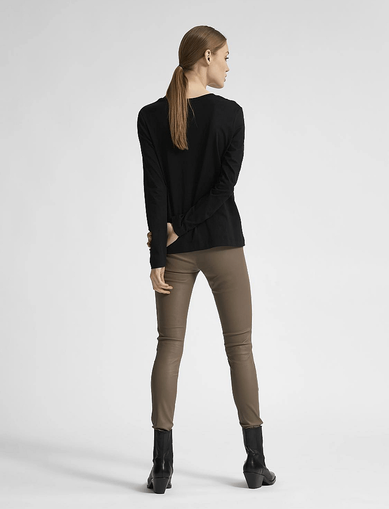 Selected - SLFSTANDARD LS TEE - langärmlige tops - black - 3