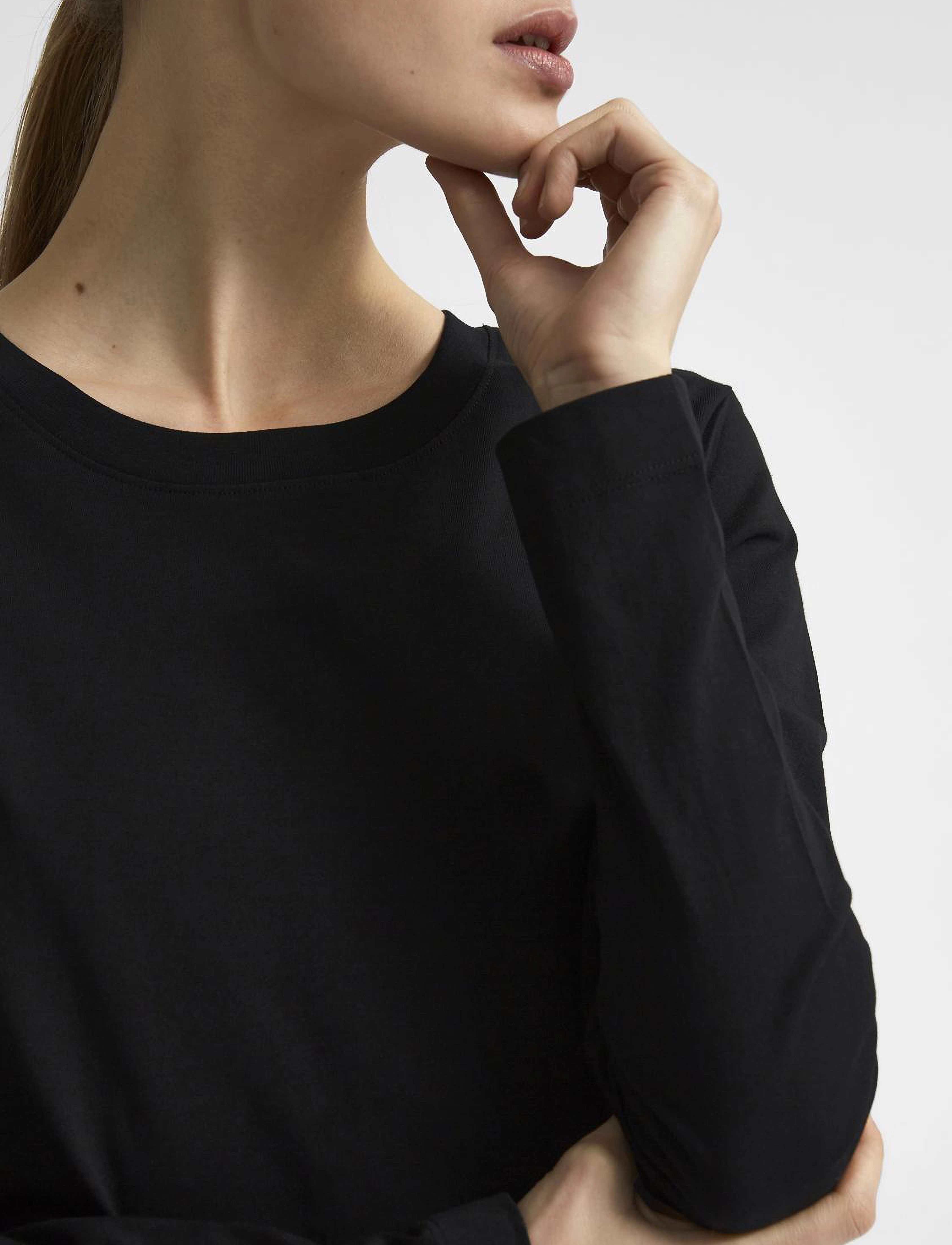 Selected - SLFSTANDARD LS TEE NOOS - topi ar garām piedurknēm - black - 5