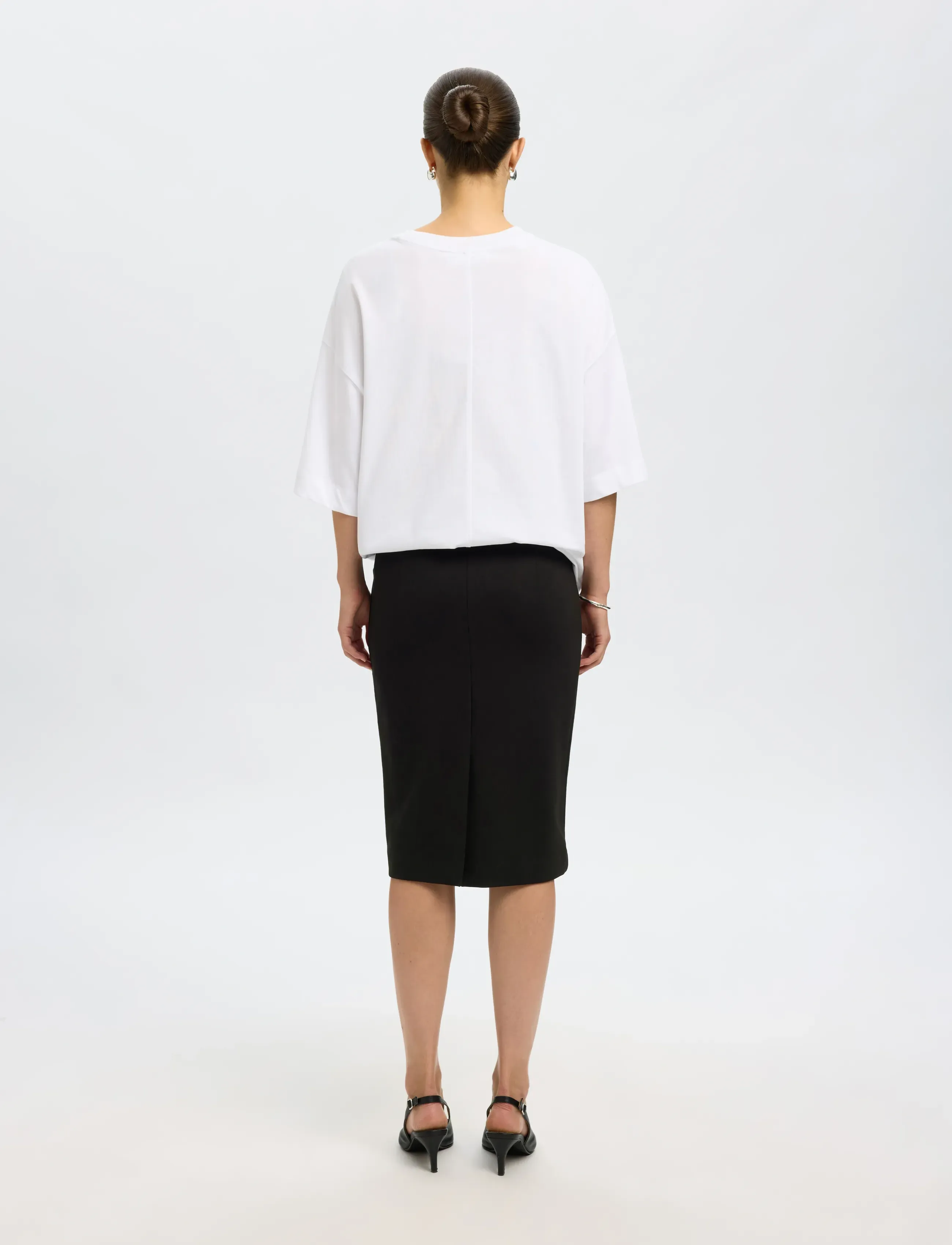 Selected - SLWSHELLY MW PENCIL SKIRT NOOS - jupes midi - black - 3