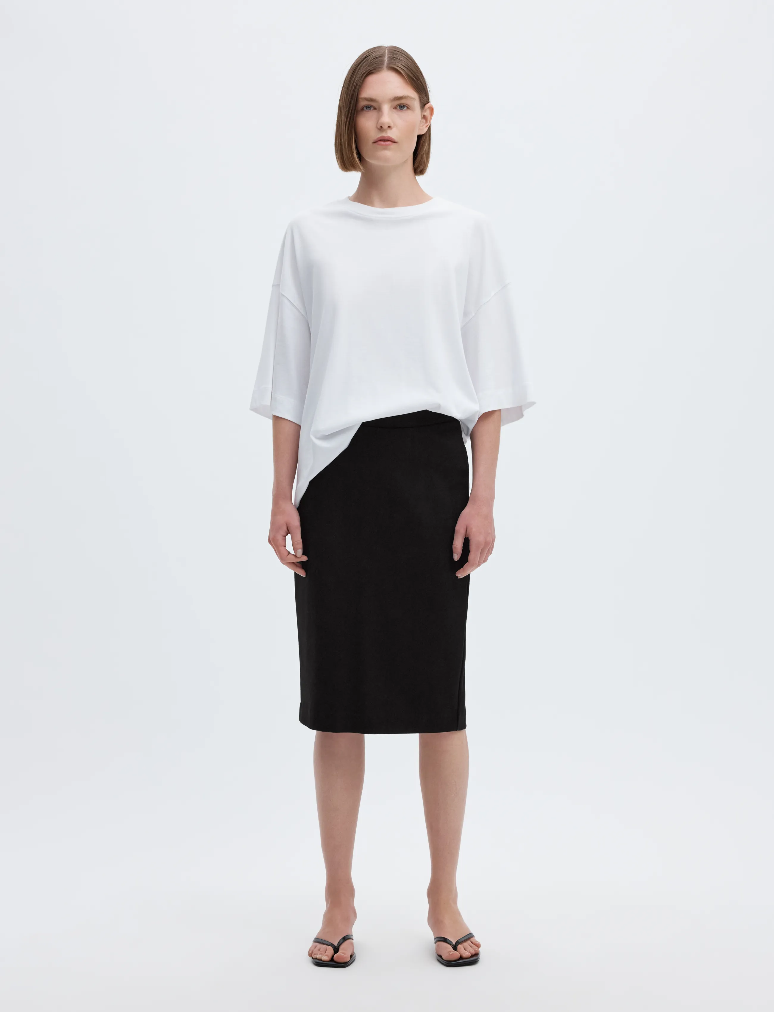 Selected - SLFSHELLY MW PENCIL SKIRT B NOOS - midi kjolar - black - 4