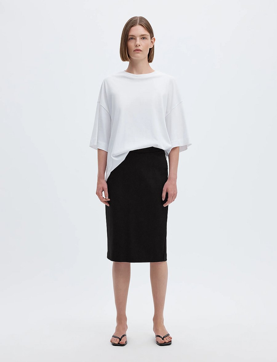 Selected - SLFSHELLY MW PENCIL SKIRT B NOOS - midi kjolar - black - 4