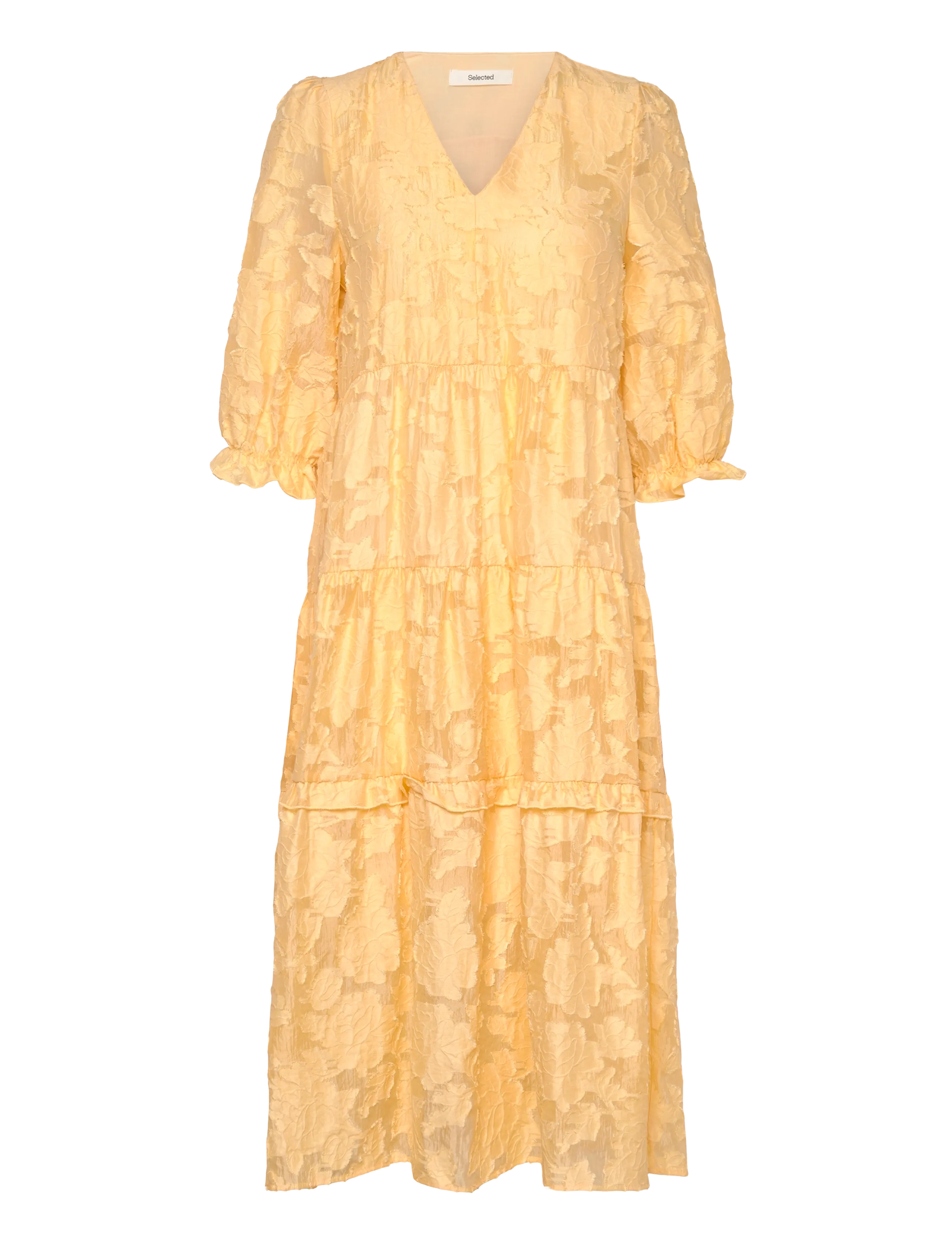 Selected - SLFSADIE 3/4 MIDI DRESS B - midikleider - italian straw - 2