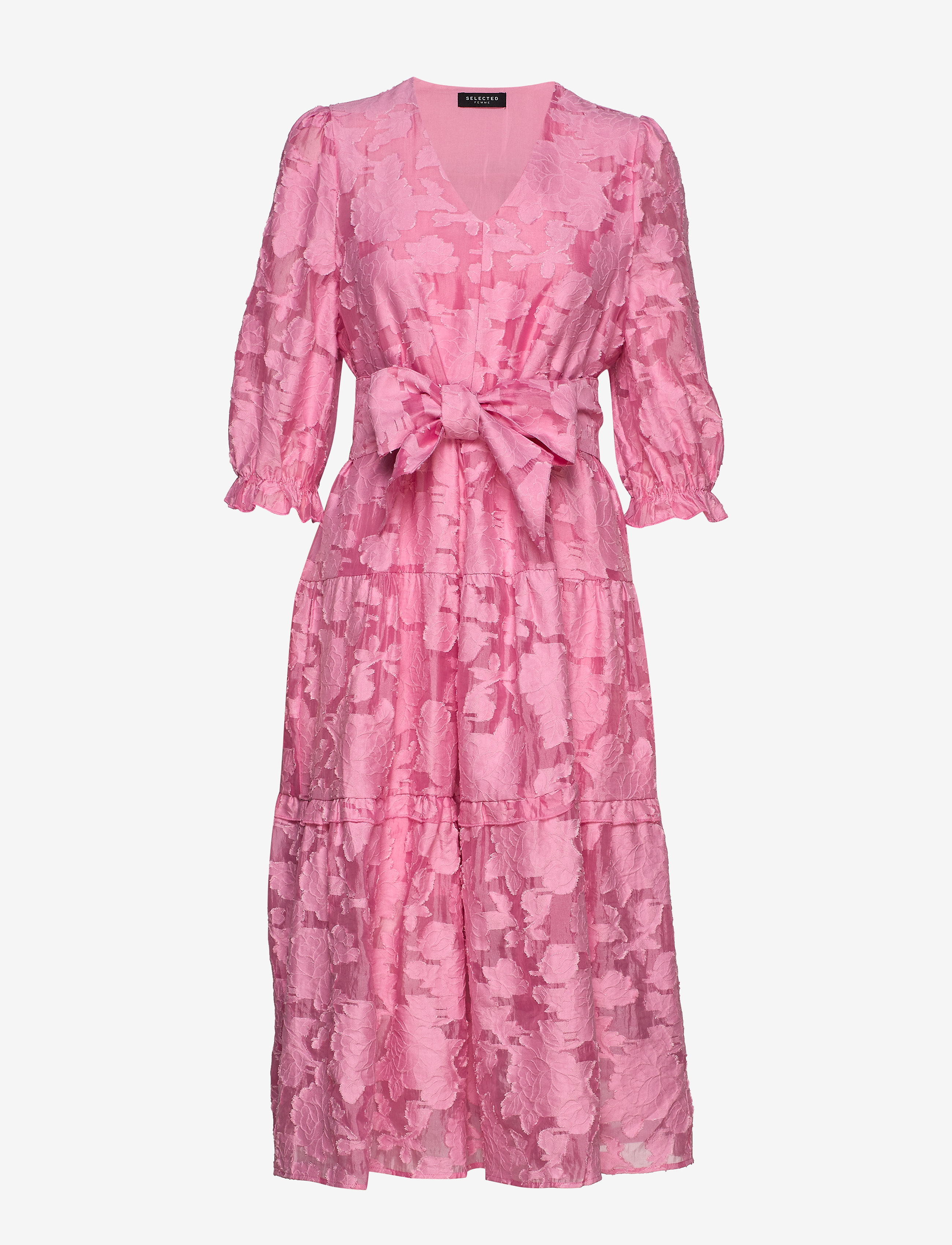 Selected SLFSADIE 3/4 MIDI DRESS B - Kjoler - ROSEBLOOM / pink/rose