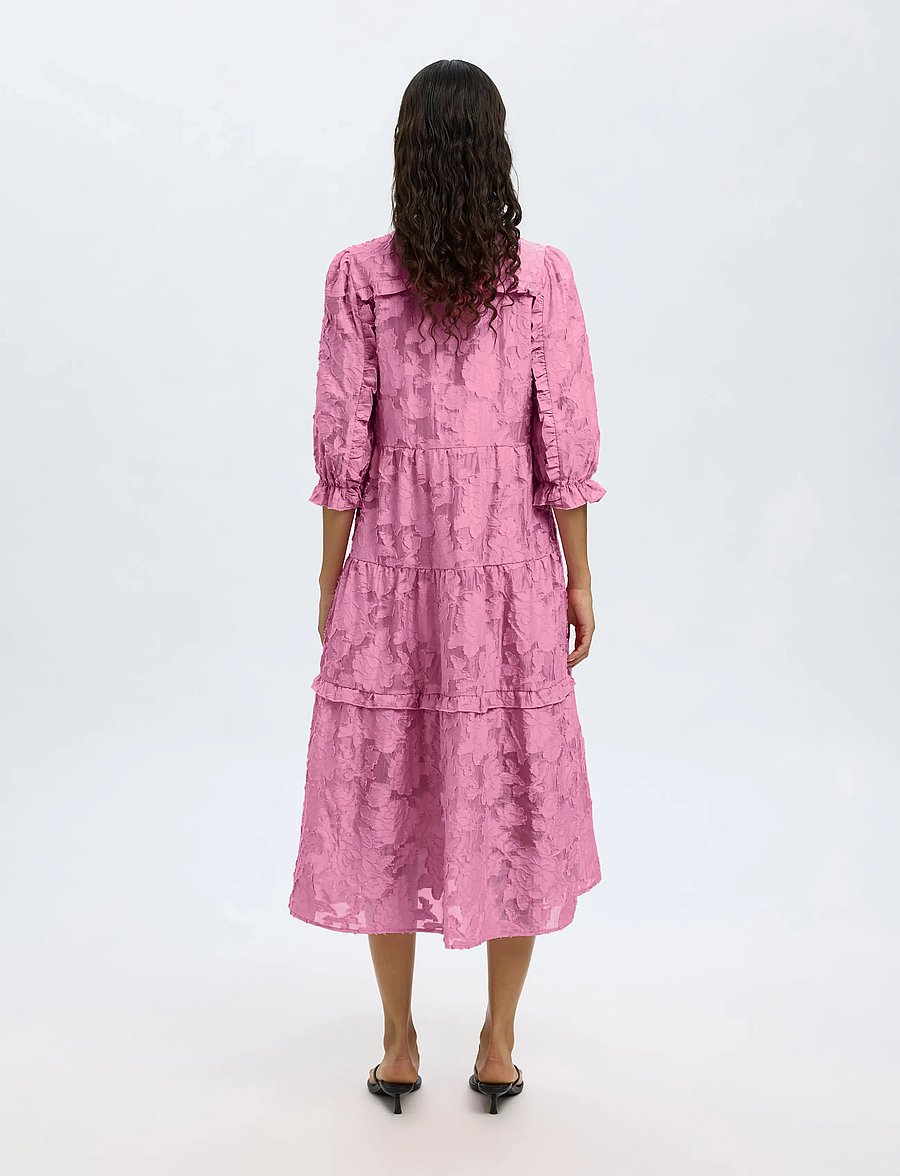 Selected - SLFSADIE 3/4 MIDI DRESS B - midi kleitas - rosebloom - 4