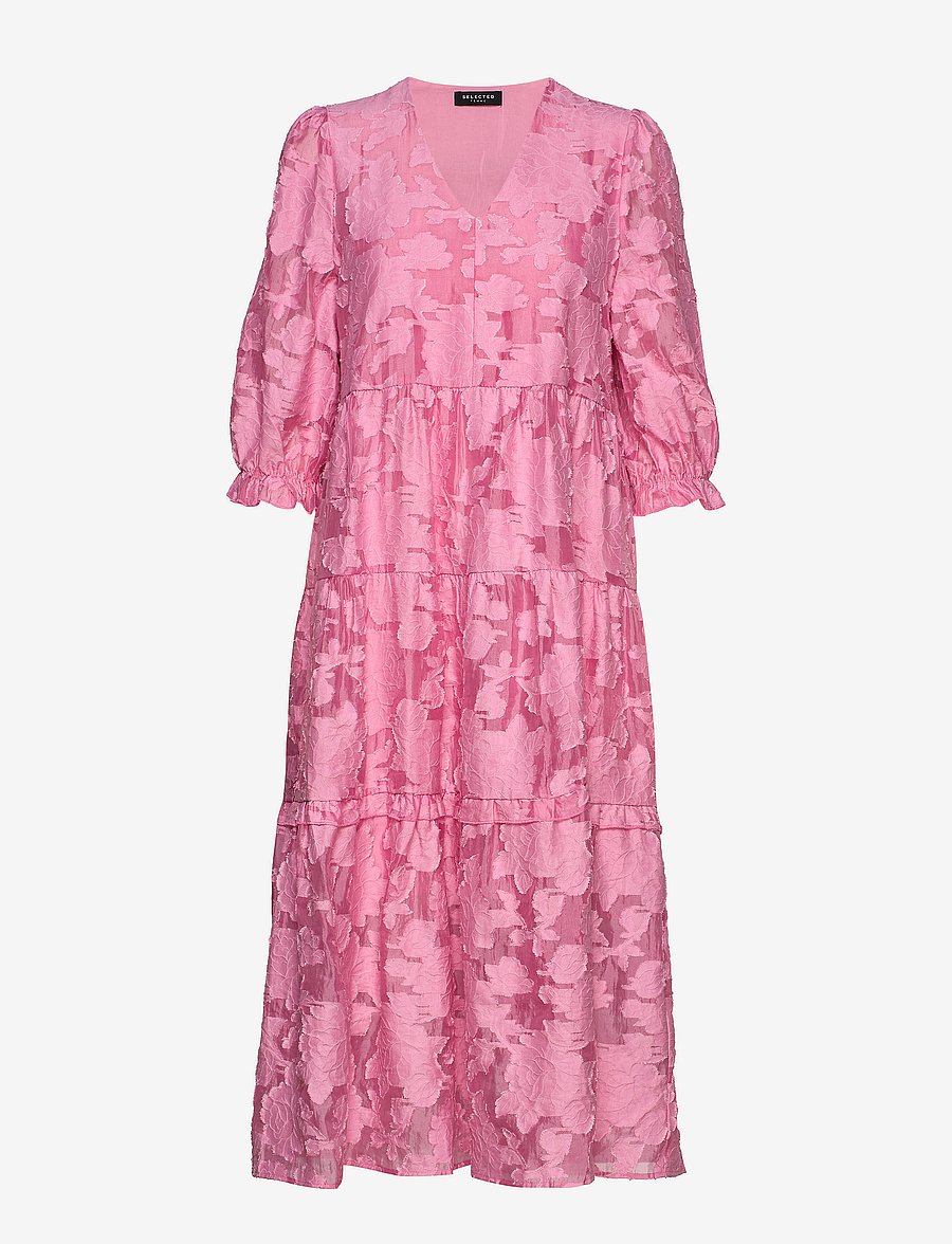 Selected - SLFSADIE 3/4 MIDI DRESS B - midi kleitas - rosebloom - 3
