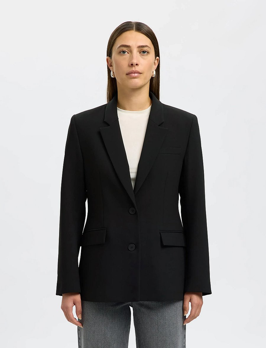 Selected - SLFRITA LS CLASSIC BLAZER FD NOOS - blazers met één knopenrij - black - 0